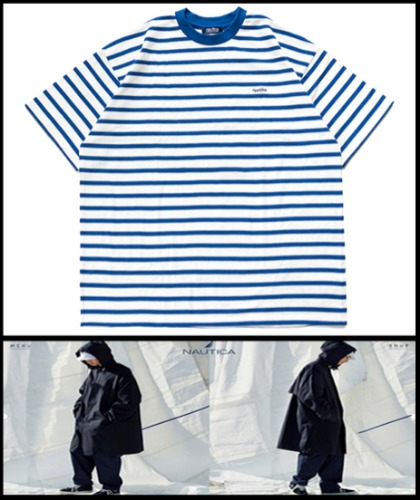 2020 S/S NAUTICA -JAPAN EXCLUSIVE- 1991s RETRO CLASSIC OVER FIT HEAVY WEIGHT STRIPE TSHIRT [International]