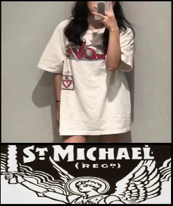 2022 S/S SAINT MICHAEL HEAVY COTTON DIRTY WASH -DRY ALL LOVE - TEE [MADE SHOP]